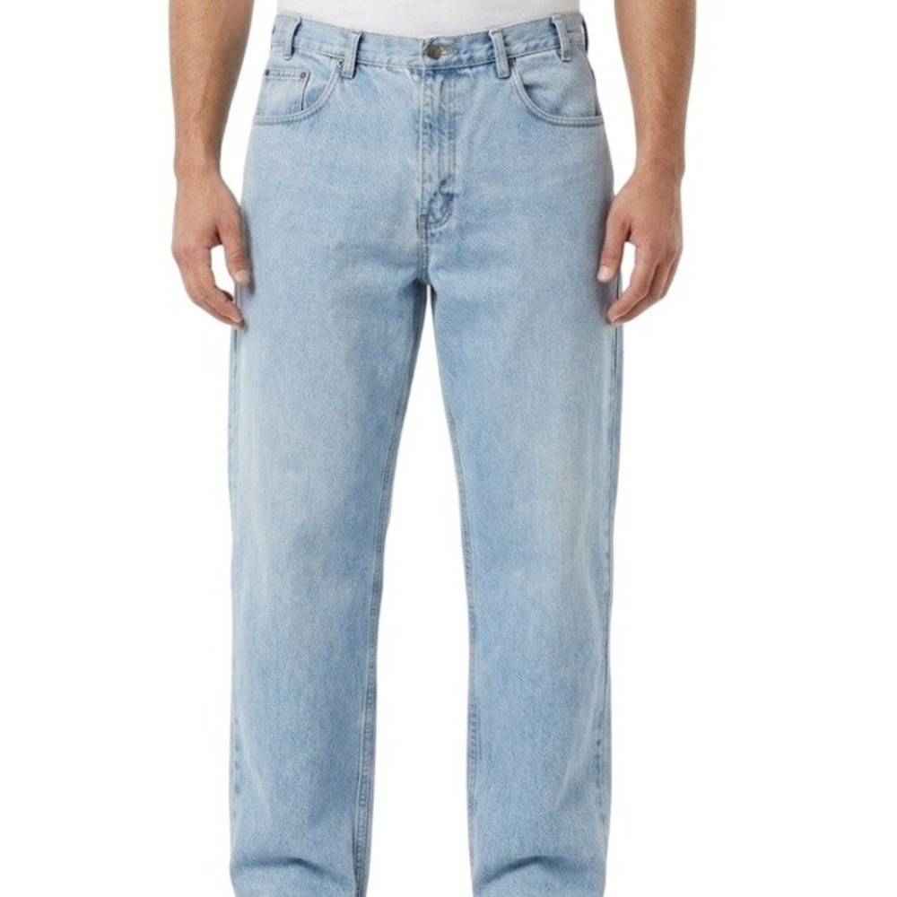 Bugle Boy Jeans Men 36x34 Light Blue Gold Crest Loose Fit Vintage Denim Straight